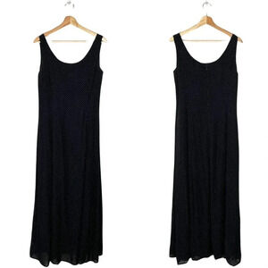 Vintage Isabel Ardee Women's 10 Sleeveless Polka Dot Evening Maxi Dress Black